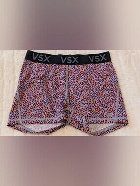VSX Rare Purple and Orange Leopard Print Athletic Shorts